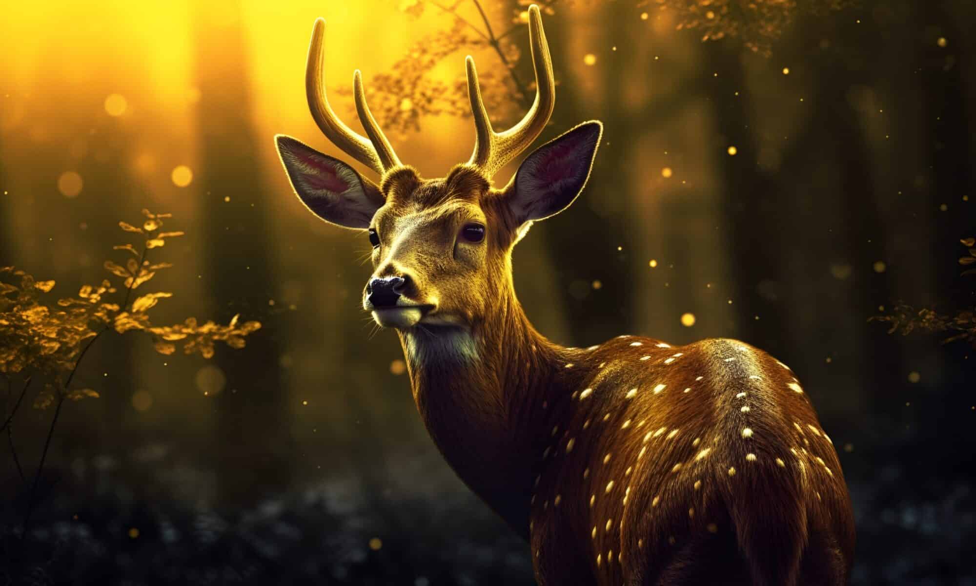 Cerf dans une forêt automnale - le cerf est l'animal emblématique du national-écologisme et de Vectos
