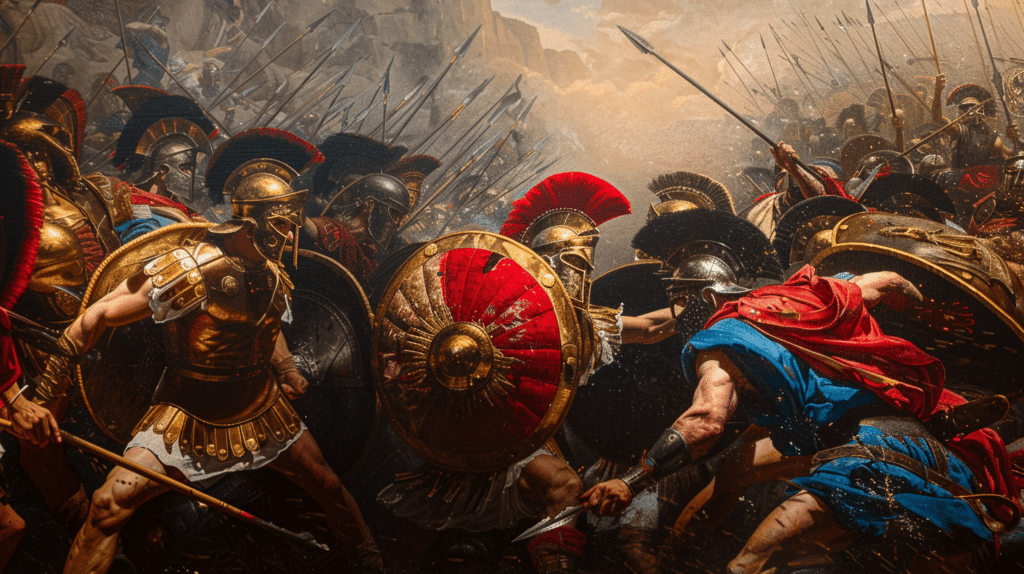 Une bataille entre hoplites : Athènes contre Sparte et la destin de la Grèce